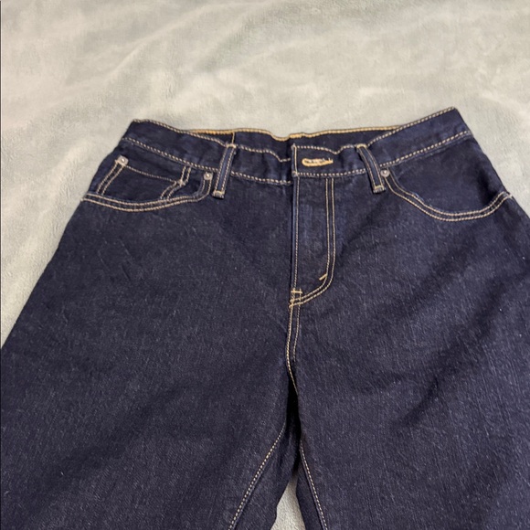 Levi's Navy Blue Denim Cutoff Shorts with Back Pocket Stitching - Picture 7 of 9